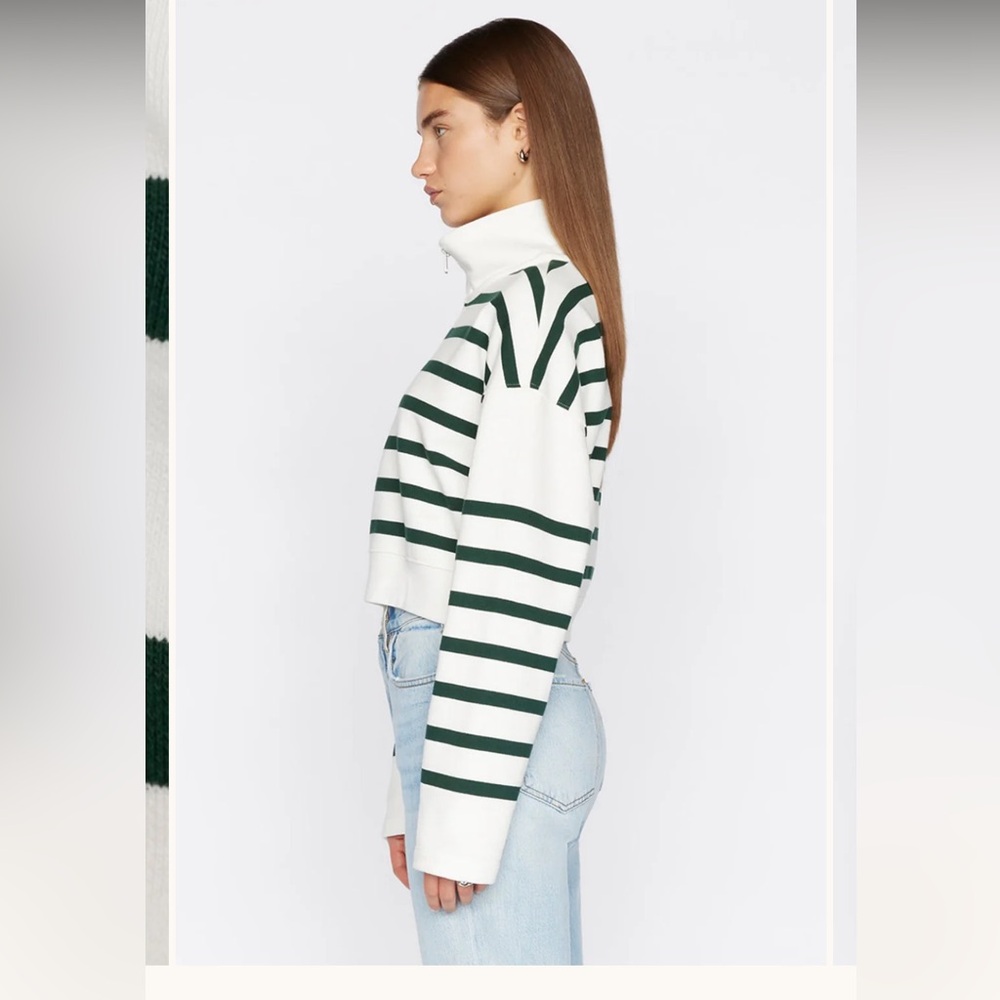 FRAME Pine Multi Cropped Half Zip Pullover - image 2